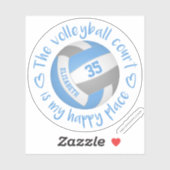 Sticker terrain de volley-ball gris clair mon endroit heur (Feuille)
