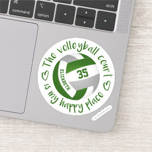 Sticker terrain de volley-ball gris vert mon endroit heure