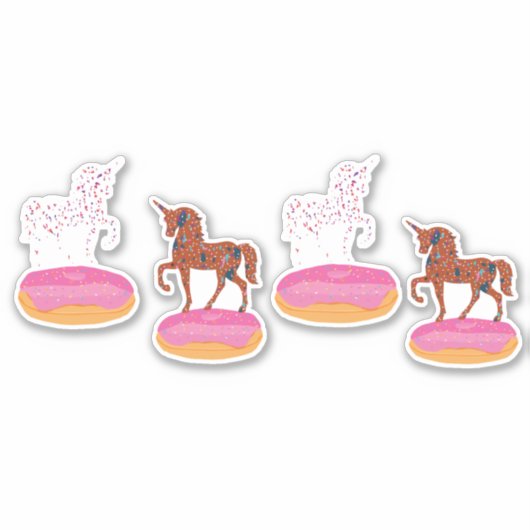 Sticker Terrazzo Unicorn Donuts (Devant)