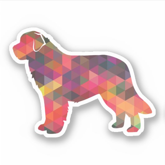 Sticker Terre-Neuve Silhouette Multi (Devant)