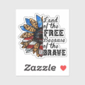 Sticker Terre tournesol de libre à cause du courageux (Feuille)