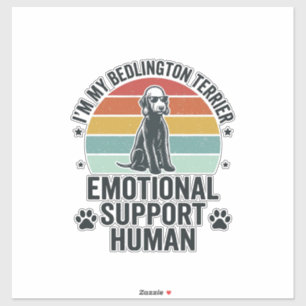 Sticker Terrier Bedlington Soutien Émotionnel Humain Vinta