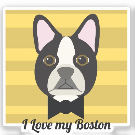 Sticker Terrier de Boston (Recto)