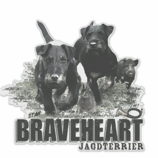 Sticker Terrier de chasse allemand, Le Jagdterrier, Art (Devant)