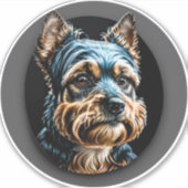 Sticker terrier noir yorkshire (Devant)
