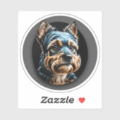 Sticker terrier noir yorkshire (Feuille)