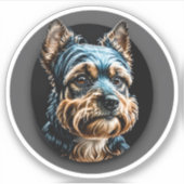 Sticker terrier noir yorkshire (Devant)