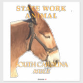 Sticker Territoire de la Caroline du Sud Travail Animal La (Feuille)
