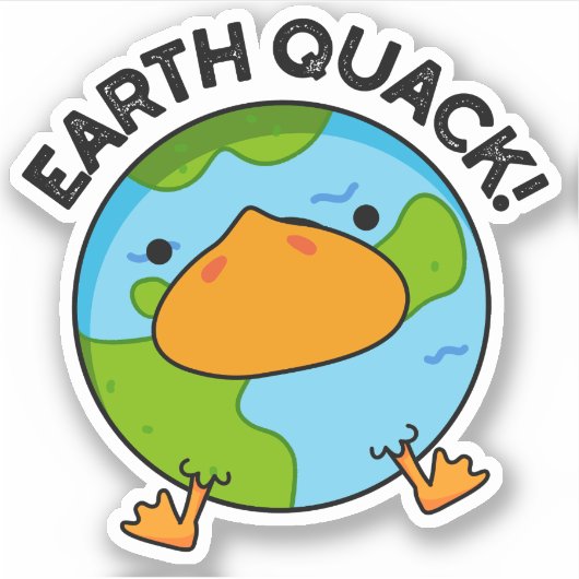 Sticker Terthquack Funny Tremblement de terre jeu (Devant)