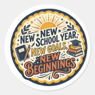 Sticker-Terug naar school Ronde Sticker