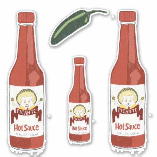 Sticker T'es Kitten ? Chat de sauce chaude avec Maracas Sa (Devant)