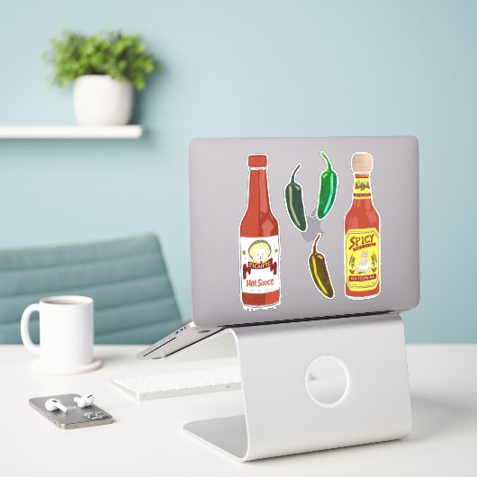 Sticker T'es Kitten ? Sauces Chaudes Cuite Chat Salsa épic (Ordinateur portable sur le bureau)