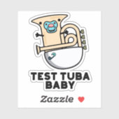 Sticker Test Tuba Baby Funny Science Tuba Pun (Feuille)
