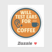 Sticker Testera les oreilles pour le café (Feuille)