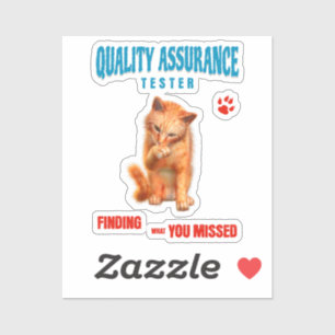 Sticker Testeur QA Humour de chat
