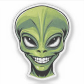 Sticker Tête Alien verte (Devant)
