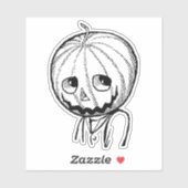 Sticker Tête citrouille d'Halloween (Feuille)