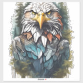 Sticker Tête d'aigle en forêt (Feuille)