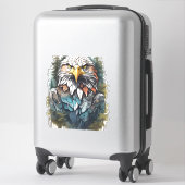Sticker Tête d'aigle en forêt (Sur valise)
