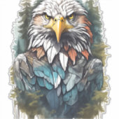 Sticker Tête d'aigle en forêt (Devant)