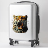 Sticker Tête d'attaque du léopard (Sur valise)
