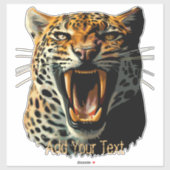 Sticker Tête d'attaque du léopard (Feuille)