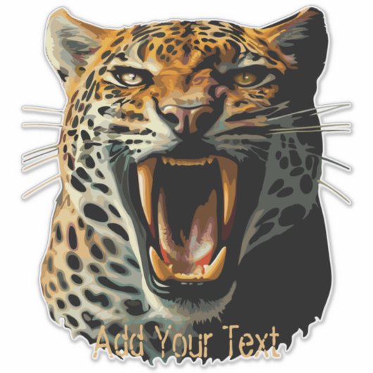 Sticker Tête d'attaque du léopard (Devant)