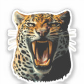 Sticker Tête d'attaque du léopard (Recto)