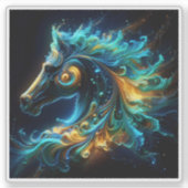 Sticker Tête de Cheval Vibrante avec Effets de Mouvement (Devant)