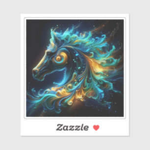Sticker Tête de Cheval Vibrante avec Effets de Mouvement