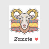 Sticker Tête de chèvre (Feuille)