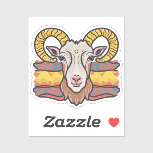 Sticker Tête de chèvre (Feuille)