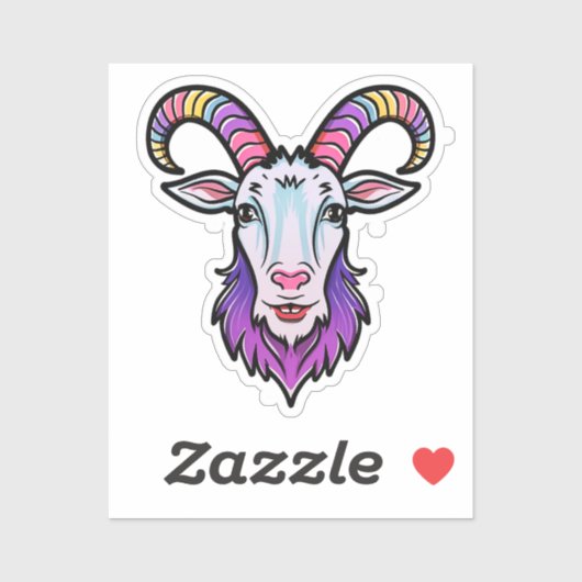 Sticker Tête de chèvre (Feuille)