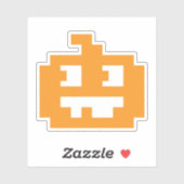 Sticker Tête de Citrouille à 8 bits Pixel Jack O' (Feuille)