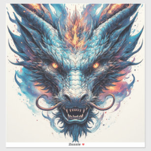 Sticker Tête de dragon aux yeux féroces