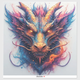 Sticker Tête de dragon aux yeux féroces