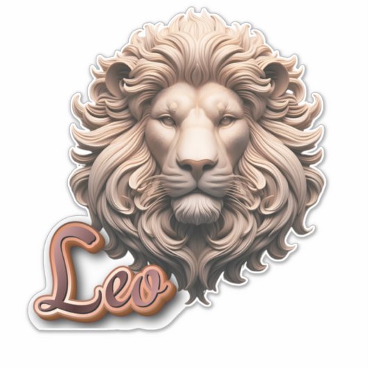 Sticker Tête de lion Leo complexe (Devant)