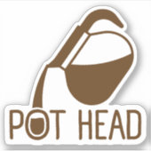 Sticker Tête de pot de boisson au café (Devant)
