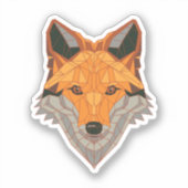 Sticker Tête de renard orange polygonale  (Recto)