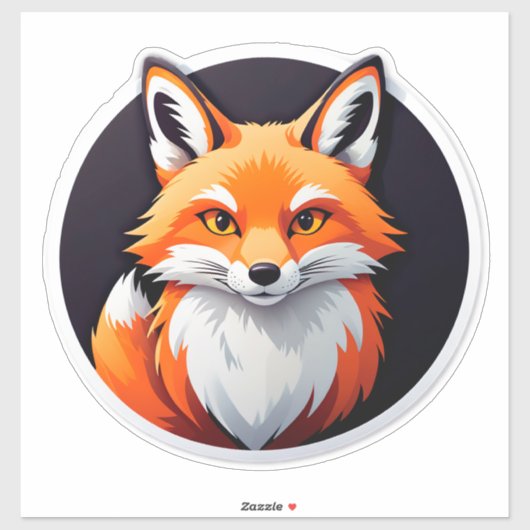 Sticker Tête de renard vibrant (Feuille)