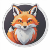 Sticker Tête de renard vibrant (Devant)