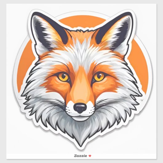 Sticker Tête de renard vibrant (Feuille)