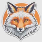 Sticker Tête de renard vibrant (Devant)
