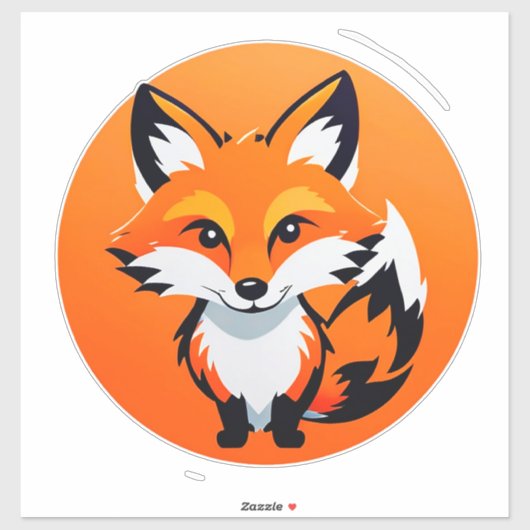 Sticker Tête de renard vibrant (Feuille)