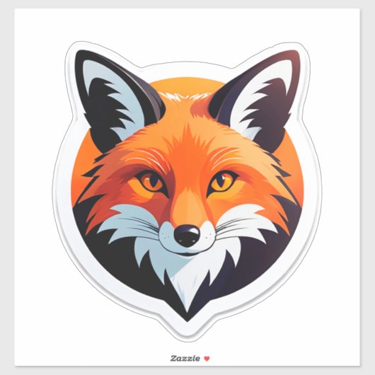 Sticker Tête de renard vibrant (Feuille)