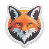 Sticker Tête de renard vibrant (Devant)