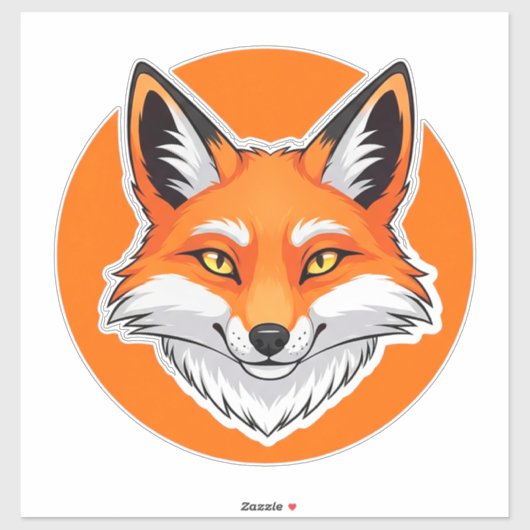 Sticker Tête de renard vibrant (Feuille)