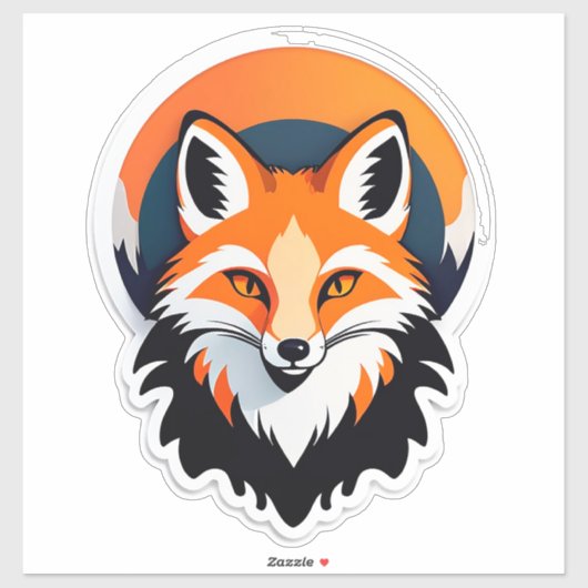 Sticker Tête de renard vibrant (Feuille)
