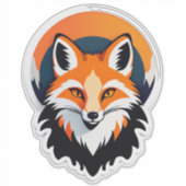 Sticker Tête de renard vibrant (Devant)
