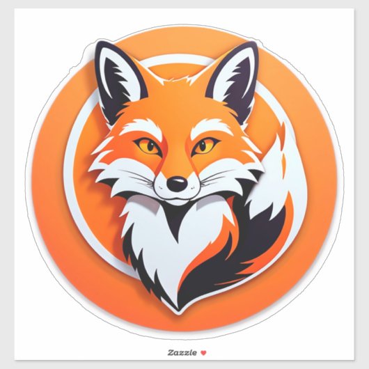 Sticker Tête de renard vibrant (Feuille)